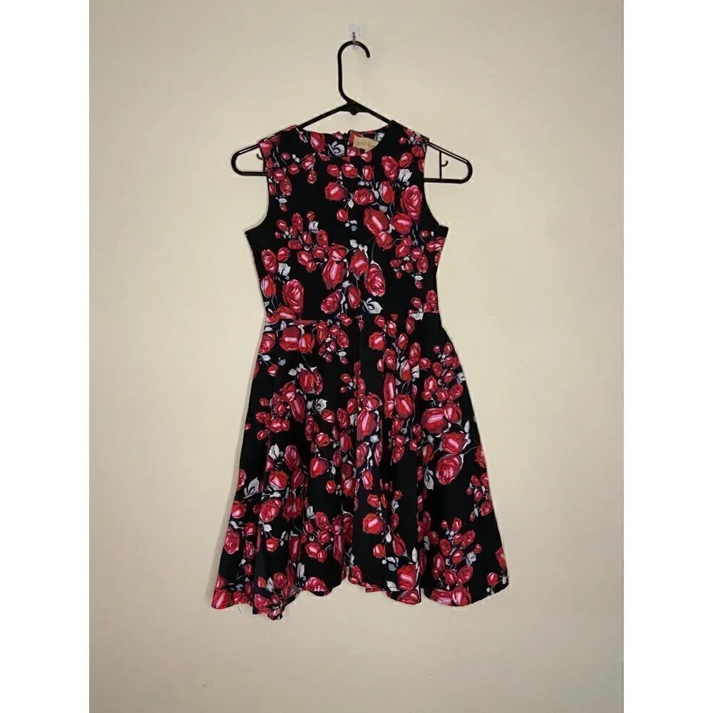 Kate kasin floral fit and flare girls dress size 11-12y